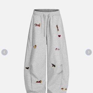 Aelfric Eden Gray Bottoms with dog print NWT